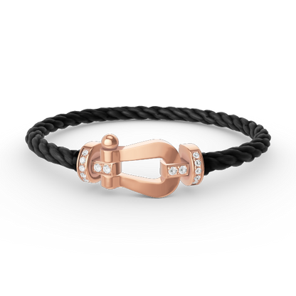 [OAKJURI Jewelry]FORCE LARGE HORSESHOE HALF DIAMOND BRACELET ROSE GOLD