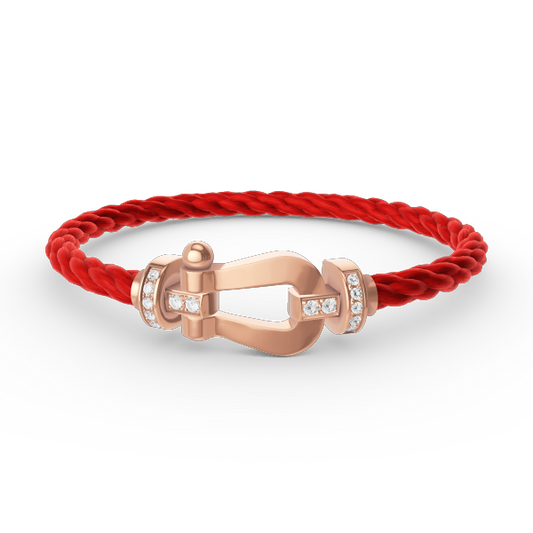 [OAKJURI Jewelry]FORCE LARGE HORSESHOE HALF DIAMOND BRACELET ROSE GOLD