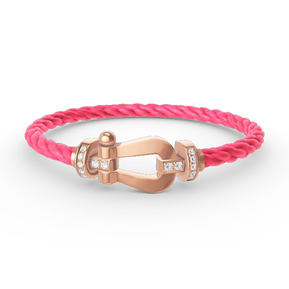 [OAKJURI Jewelry]FORCE LARGE HORSESHOE HALF DIAMOND BRACELET ROSE GOLD