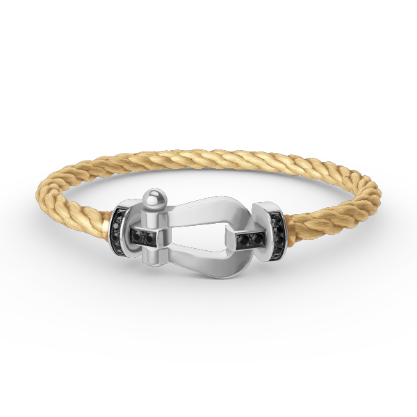 [OAKJURI Jewelry]FORCE LARGE HORSESHOE BLACK DIAMOND BRACELET SILVER