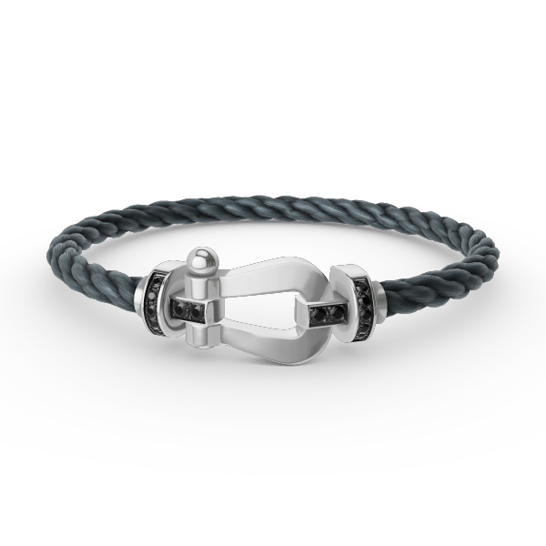 [OAKJURI Jewelry]FORCE LARGE HORSESHOE BLACK DIAMOND BRACELET SILVER