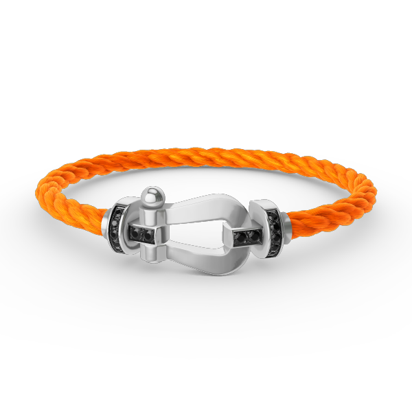 [OAKJURI Jewelry]FORCE LARGE HORSESHOE BLACK DIAMOND BRACELET SILVER