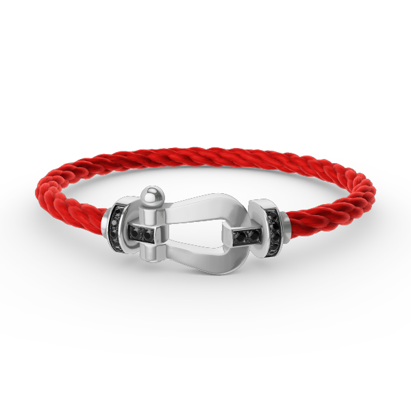 [OAKJURI Jewelry]FORCE LARGE HORSESHOE BLACK DIAMOND BRACELET SILVER
