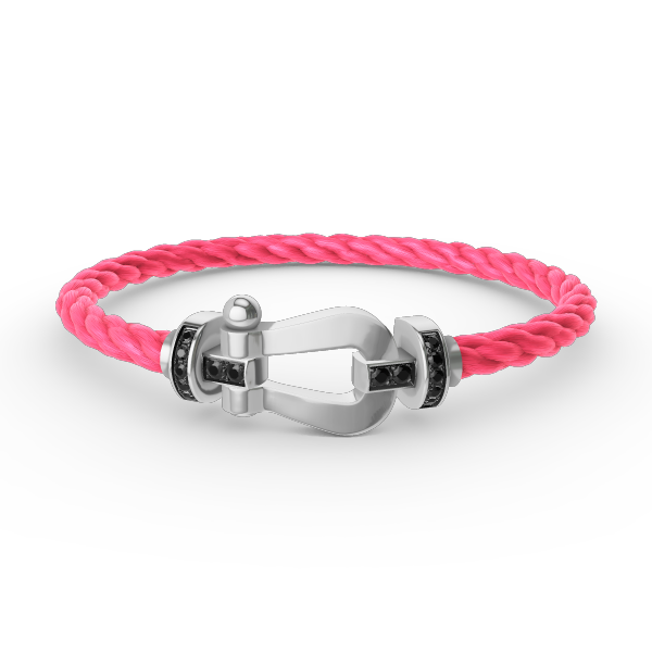 [OAKJURI Jewelry]FORCE LARGE HORSESHOE BLACK DIAMOND BRACELET SILVER