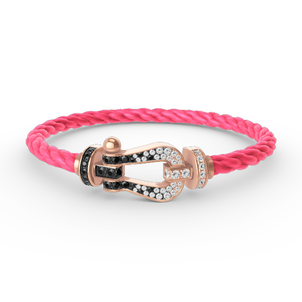 [OAKJURI Jewelry]FORCE LARGE HORSESHOE BLACK WHITE DIAMOND BRACELET ROSE GOLD