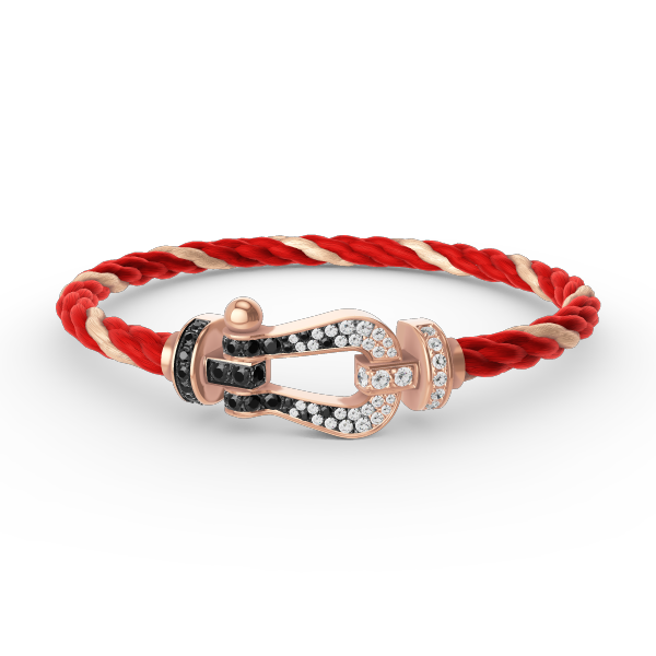 [OAKJURI Jewelry]FORCE LARGE HORSESHOE BLACK WHITE DIAMOND BRACELET ROSE GOLD
