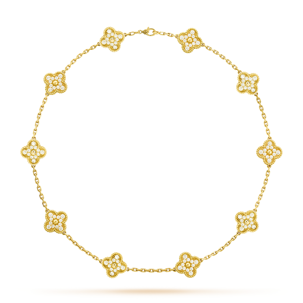 [OAKJURI Jewelry]CLOVER 10 MOTIFS DIAMOND NECKLACE