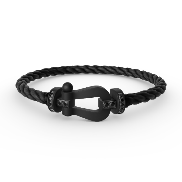 [OAKJURI Jewelry]FORCE LARGE SERIES HORSESHOE BLACK SAMURAI BRACELET