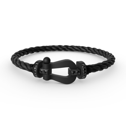 [OAKJURI Jewelry]FORCE LARGE SERIES HORSESHOE BLACK SAMURAI BRACELET