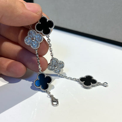[OAKJURI Jewelry] CLOVER 5 MOTIF ONYXS BRACELET COLLECTION