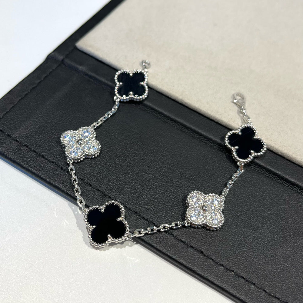 [OAKJURI Jewelry] CLOVER 5 MOTIF ONYXS BRACELET COLLECTION