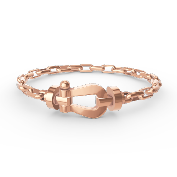 [OAKJURI Jewelry]FORCE LARGE HORSESHOE CLASP  METAL BRACELET
