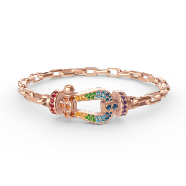 [OAKJURI Jewelry]FORCE LARGE HORSESHOE CLASP  METAL BRACELET