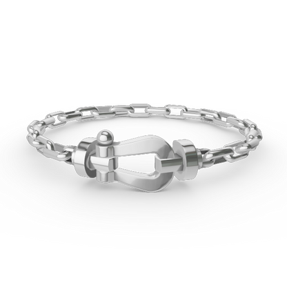 [OAKJURI Jewelry]FORCE LARGE HORSESHOE CLASP  METAL BRACELET
