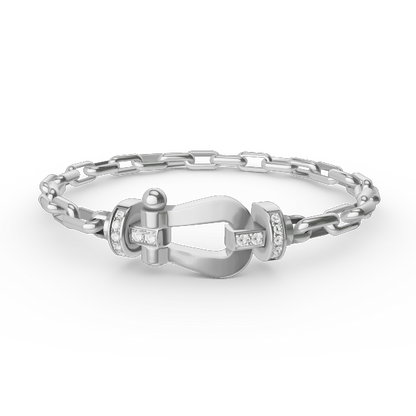 [OAKJURI Jewelry]FORCE LARGE HORSESHOE CLASP  METAL BRACELET