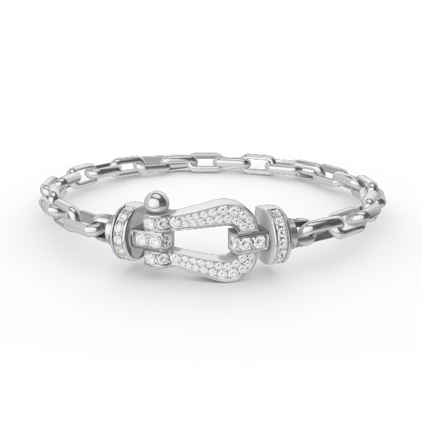 [OAKJURI Jewelry]FORCE LARGE HORSESHOE CLASP  METAL BRACELET