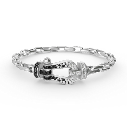 [OAKJURI Jewelry]FORCE LARGE HORSESHOE CLASP  METAL BRACELET