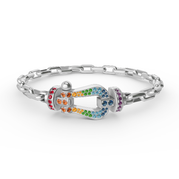 [OAKJURI Jewelry]FORCE LARGE HORSESHOE CLASP  METAL BRACELET