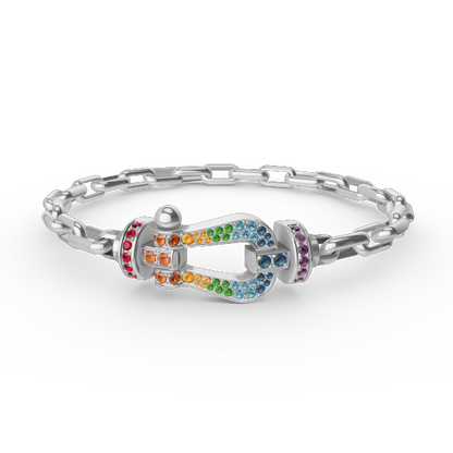 [OAKJURI Jewelry]FORCE LARGE HORSESHOE CLASP  METAL BRACELET