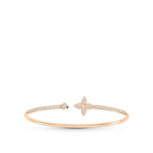 [OAKJURI Jewelry]IDYLLE PINK GOLD OPEN BRACELET DIAMOND PAVED