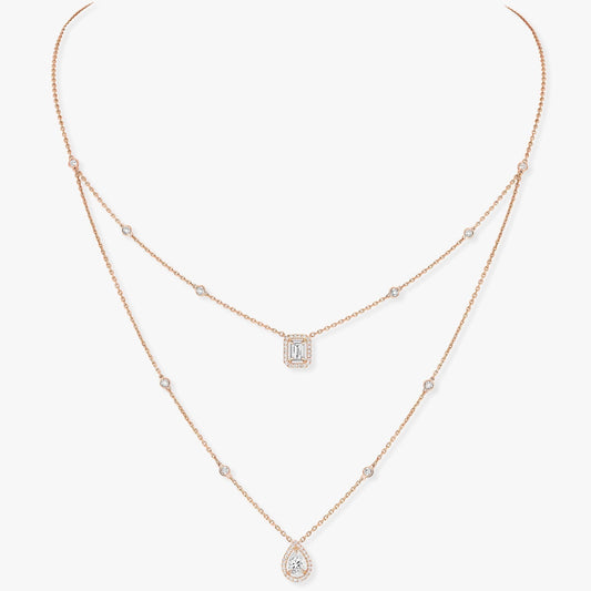 [OAKJURI Jewelry]MY TWIN 2 ROW DIAMOND NECKLACE