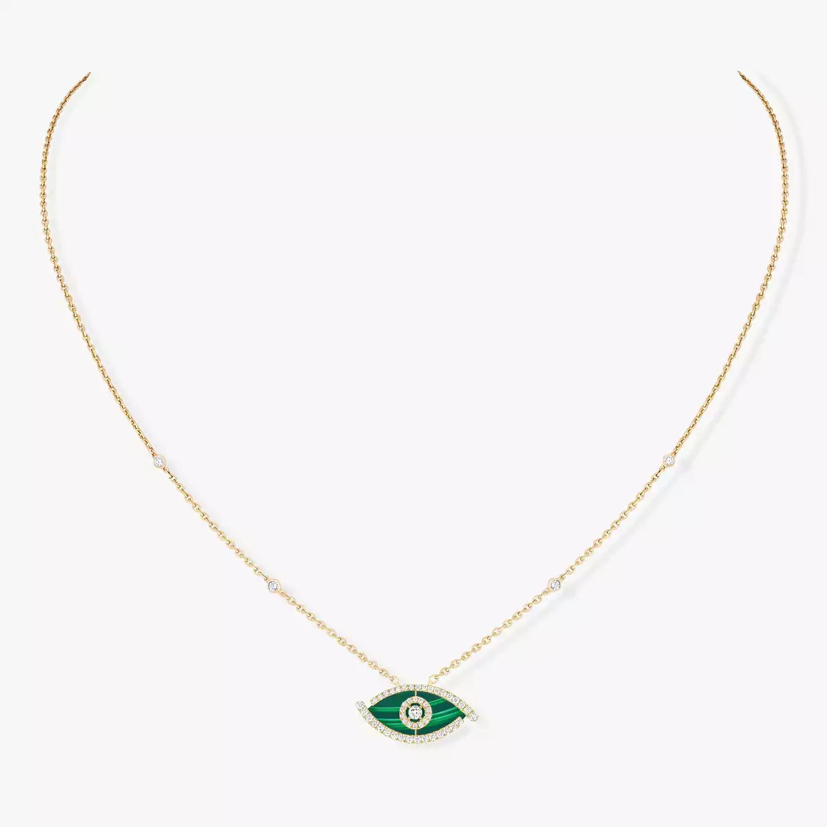 [OAKJURI Jewelry]Lucky Eye Diamond Necklace in Rose Gold and Turquoise
