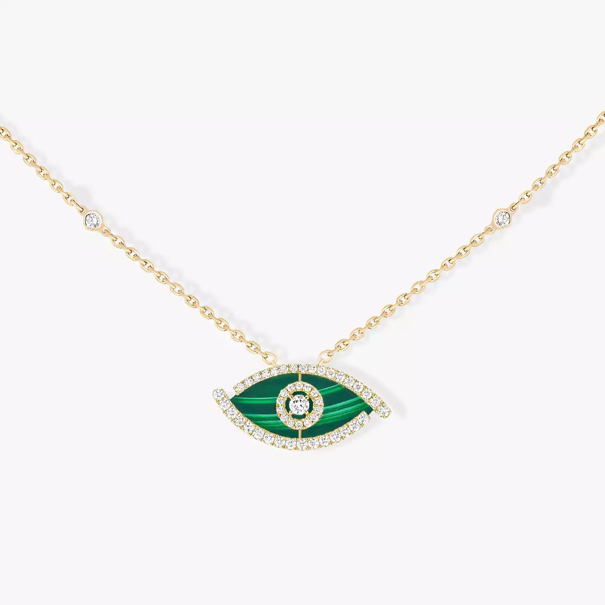 [OAKJURI Jewelry]Lucky Eye Diamond Necklace in Rose Gold and Turquoise