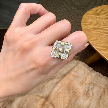 [OAKJURI Jewelry JEWELRY] OPERA TULLE  RING WITH  ENAMEL BACKGROUND