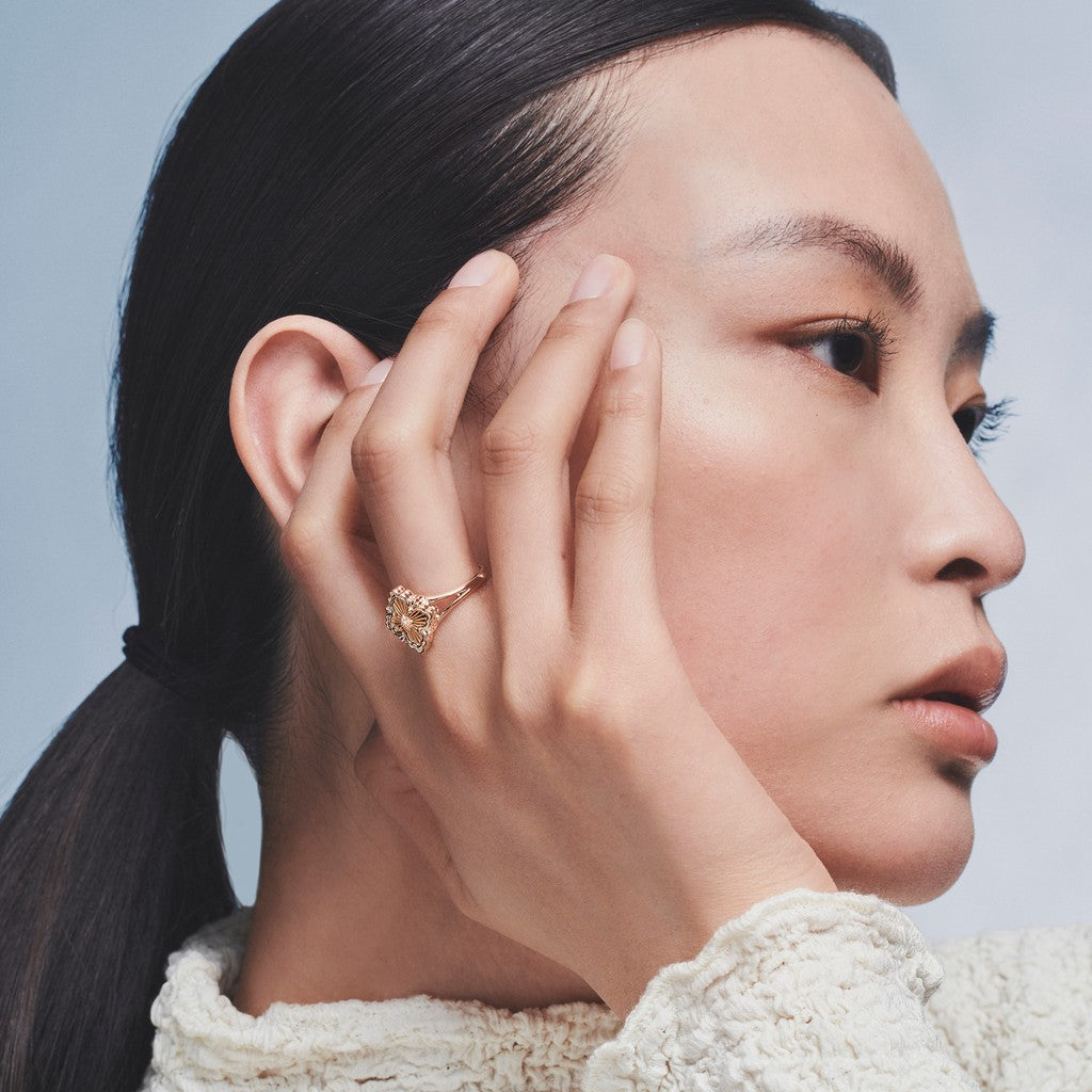 [OAKJURI Jewelry JEWELRY] OPERA TULLE  RING WITH  ENAMEL BACKGROUND