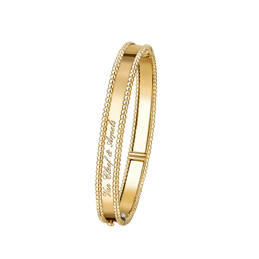 [OAKJURI Jewelry]CLOVER PERLEE BRACELET SIGNATURE ENGRAVING SERIES