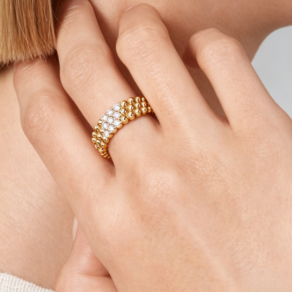 [OAKJURI Jewelry] THREE-ROW DIAMOND RING