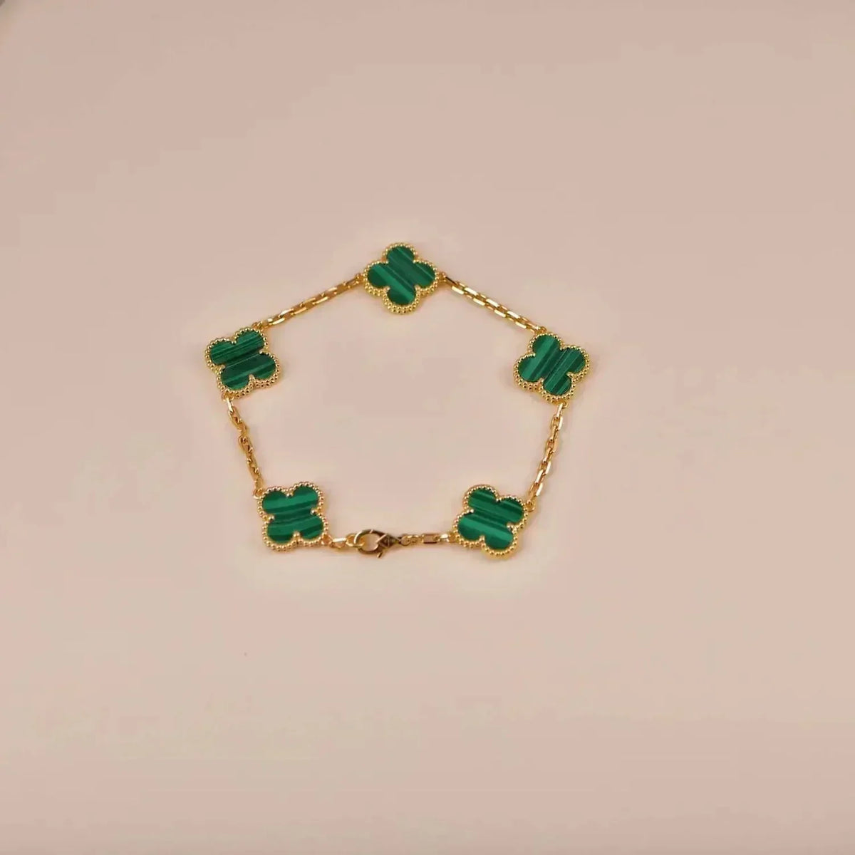 [OAKJURI Jewelry] CLOVER 5 MOTIF MALACHITE BRACELET COLLECTION