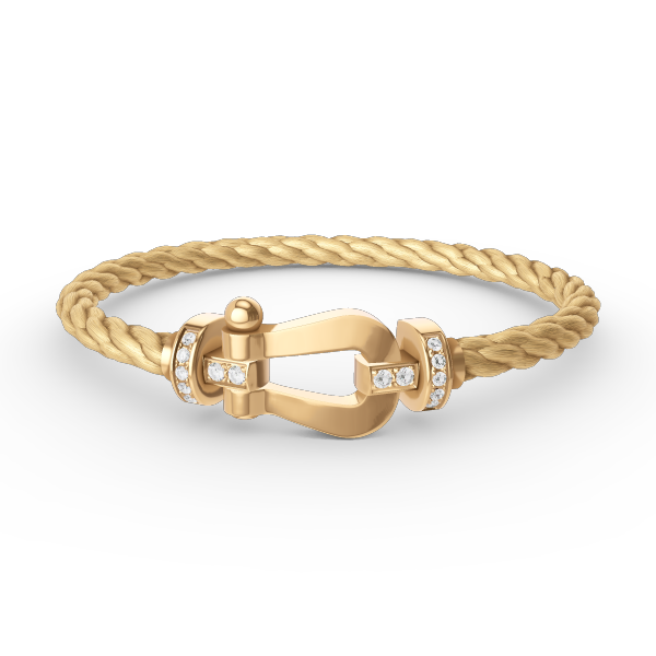 [OAKJURI Jewelry]FORCE LARGE HORSESHOE HALF DIAMOND BRACELET GOLD