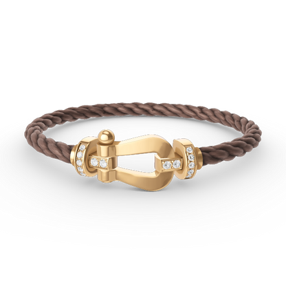 [OAKJURI Jewelry]FORCE LARGE HORSESHOE HALF DIAMOND BRACELET GOLD