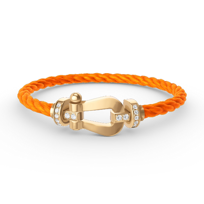 [OAKJURI Jewelry]FORCE LARGE HORSESHOE HALF DIAMOND BRACELET GOLD