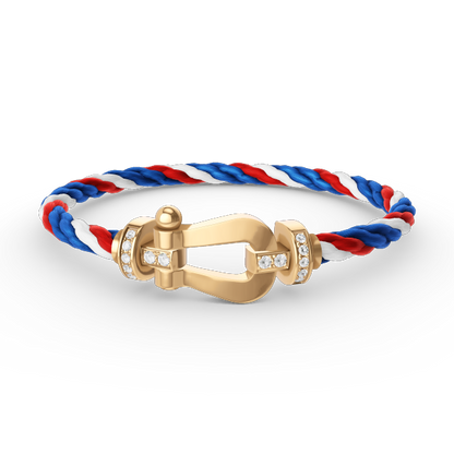 [OAKJURI Jewelry]FORCE LARGE HORSESHOE HALF DIAMOND BRACELET GOLD