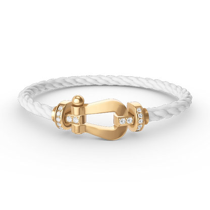 [OAKJURI Jewelry]FORCE LARGE HORSESHOE HALF DIAMOND BRACELET GOLD