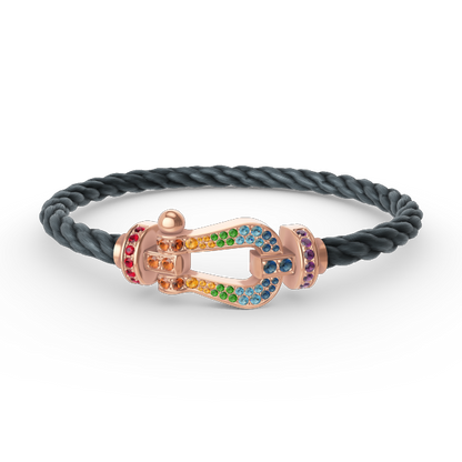 [OAKJURI Jewelry]FORCE LARGE HORSESHOE  COLORED DIAMOND BRACELET ROSE GOLD