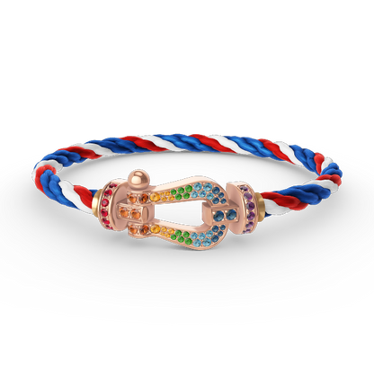 [OAKJURI Jewelry]FORCE LARGE HORSESHOE  COLORED DIAMOND BRACELET ROSE GOLD