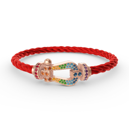 [OAKJURI Jewelry]FORCE LARGE HORSESHOE  COLORED DIAMOND BRACELET ROSE GOLD