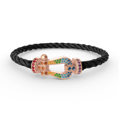[OAKJURI Jewelry]FORCE LARGE HORSESHOE  COLORED DIAMOND BRACELET ROSE GOLD