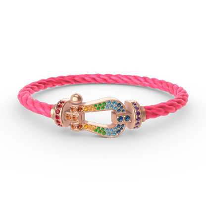 [OAKJURI Jewelry]FORCE LARGE HORSESHOE  COLORED DIAMOND BRACELET ROSE GOLD