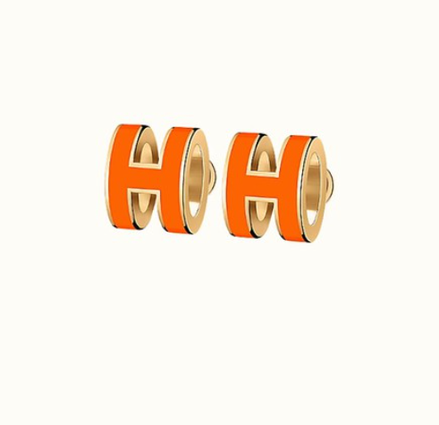 [OAKJURI Jewelry]MINI POP H EARRINGS ORANGE