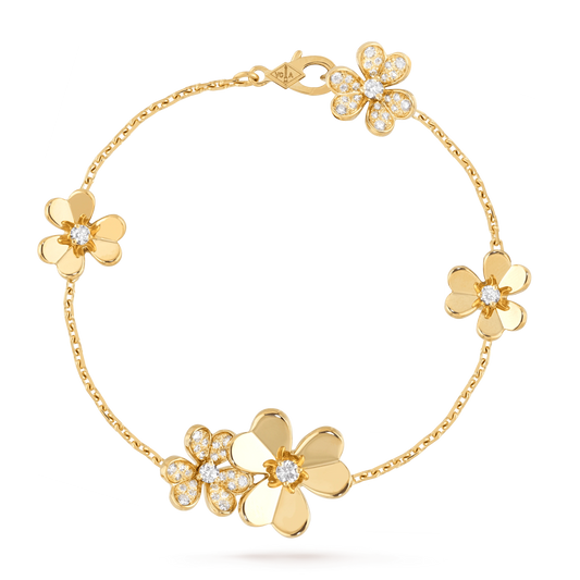 [OAKJURI Jewelry]FRIVOLE GOLD 5 FLOWERS BRACELET