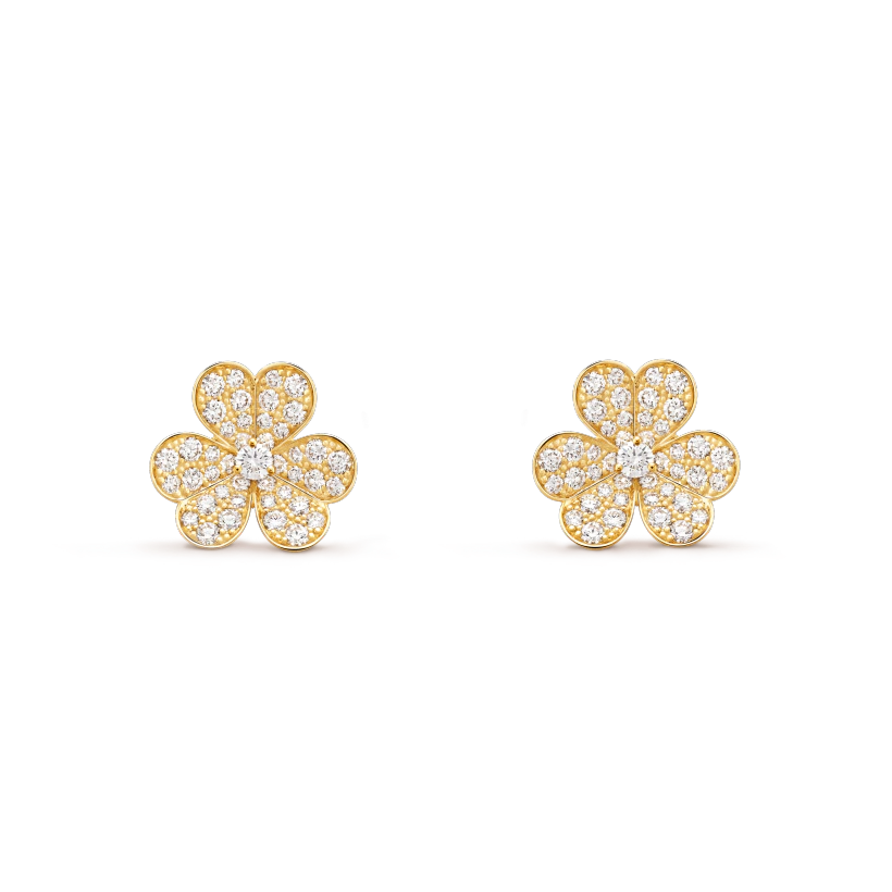 [OAKJURI Jewelry]FRIVOLE GOLD FLOWER DIAMOND EARRINGS