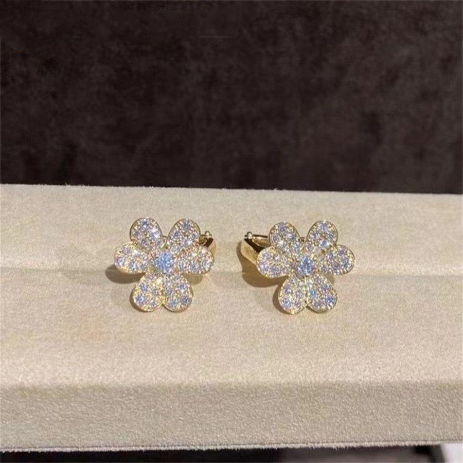 [OAKJURI Jewelry]FRIVOLE GOLD FLOWER DIAMOND EARRINGS