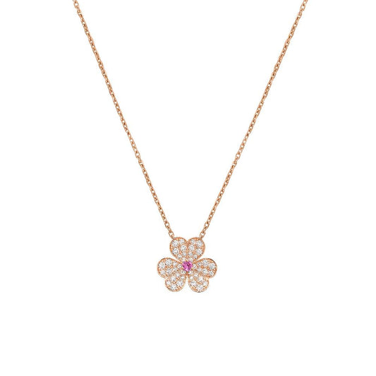 [OAKJURI Jewelry]FRIVOLE ROSE GOLD FLOWER DIAMOND NECKLACE