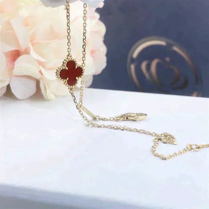 [OAKJURI Jewelry]CLOVER  CARNELIAN SINGLE FLOWER BRACELET