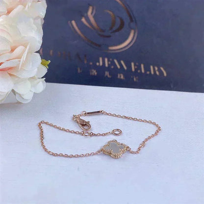 [OAKJURI Jewelry]CLOVER WHITE MOP SINGLE FLOWER BRACELET