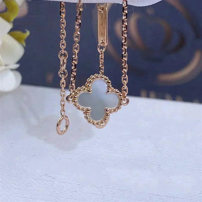 [OAKJURI Jewelry] Clover White Mother-of-Pearl & JUSTE Bracelet Stack Set